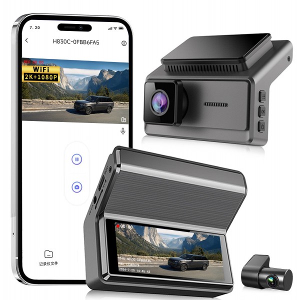 Q8 Pro 4K+1K Dual 3.16 inch Display GPS WiFi Mobile 24H Parking Dashcam