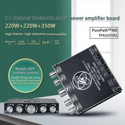 TPA3251 XY-S350H Bluetooth Amplifier Board, 220W*2 + 350W Subwoofer, 2.1 Channel